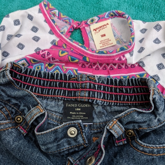 ♦️ B2G1FREE♦️Baby girl long sleeve w/jeans - Picture 2 of 3